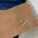 Three-Stone Multithread Diamond Chain Bracelet, 14K Gold