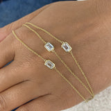 Three-Stone Multithread Diamond Chain Bracelet, 14K Gold