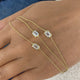 Three-Stone Multithread Diamond Chain Bracelet, 14K Gold