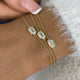 Three-Stone Multithread Diamond Chain Bracelet, 14K Gold
