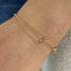 Three-Stone Multithread Diamond Chain Bracelet, 14K Gold