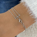 Three-Stone Multithread Diamond Chain Bracelet, 14K Gold