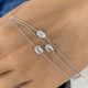 Three-Stone Multithread Diamond Chain Bracelet, 14K Gold