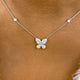 Butterfly Diamond Pendant Necklace, 14K Gold