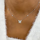 Butterfly Diamond Pendant Necklace, 14K Gold