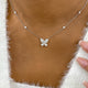 Butterfly Diamond Pendant Necklace, 14K Gold