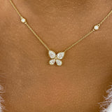 Butterfly Diamond Pendant Necklace, 14K Gold