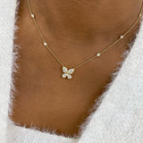 Butterfly Diamond Pendant Necklace, 14K Gold