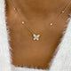 Butterfly Diamond Pendant Necklace, 14K Gold