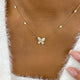 Butterfly Diamond Pendant Necklace, 14K Gold