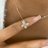Butterfly Diamond Pendant Necklace, 14K Gold