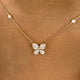 Butterfly Diamond Pendant Necklace, 14K Gold