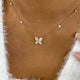 Butterfly Diamond Pendant Necklace, 14K Gold