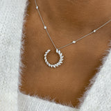 Open Circle Diamond Pendant Necklace, 14K Gold