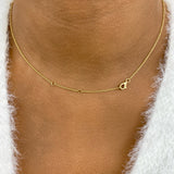Open Circle Diamond Pendant Necklace, 14K Gold