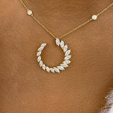 Open Circle Diamond Pendant Necklace, 14K Gold