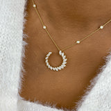 Open Circle Diamond Pendant Necklace, 14K Gold