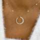 Open Circle Diamond Pendant Necklace, 14K Gold