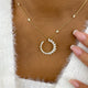 Open Circle Diamond Pendant Necklace, 14K Gold