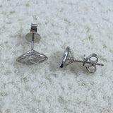 Marquise Diamond Stud Earrings, 14K Gold