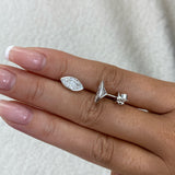 Marquise Diamond Stud Earrings, 14K Gold
