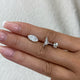 Marquise Diamond Stud Earrings, 14K Gold