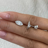 Marquise Diamond Stud Earrings, 14K Gold