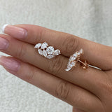 Bubbles Diamond Climber Earrings, 14K Gold