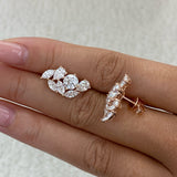 Bubbles Diamond Climber Earrings, 14K Gold