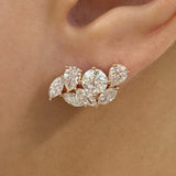 Bubbles Diamond Climber Earrings, 14K Gold