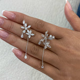 Jasmine Diamond Climber Earrings, 14K Gold