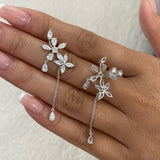 Jasmine Diamond Climber Earrings, 14K Gold