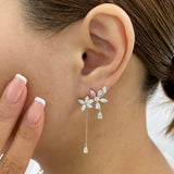 Jasmine Diamond Climber Earrings, 14K Gold
