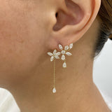 Jasmine Diamond Climber Earrings, 14K Gold