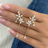 Jasmine Diamond Climber Earrings, 14K Gold
