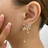 Jasmine Diamond Climber Earrings, 14K Gold