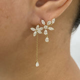 Jasmine Diamond Climber Earrings, 14K Gold