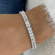 Emerald Cut Diamond Tennis Bracelet, 14K Gold