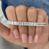 Emerald Cut Diamond Tennis Bracelet, 14K Gold