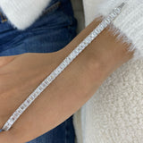 Emerald Cut Diamond Tennis Bracelet, 14K Gold