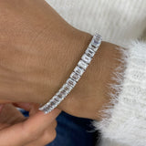 Emerald Cut Diamond Tennis Bracelet, 14K Gold
