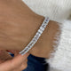 Emerald Cut Diamond Tennis Bracelet, 14K Gold