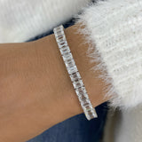 Emerald Cut Diamond Tennis Bracelet, 14K Gold