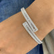 Bypass Emerald Diamond Bangle Bracelet, 14K Gold