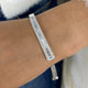Bypass Emerald Diamond Bangle Bracelet, 14K Gold