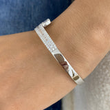 Bypass Emerald Diamond Bangle Bracelet, 14K Gold