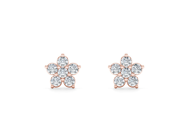 Earrings FLOWER - 14k Gold Lab Grown Earrings 0.25 carat D/VS