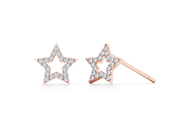 Earrings STAR - 14k Gold Lab Grown Earrings 0.40 carat D/VS