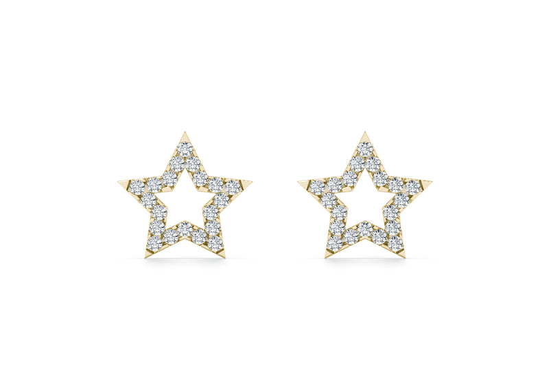 Earrings STAR - 14k Gold Lab Grown Earrings 0.40 carat D/VS