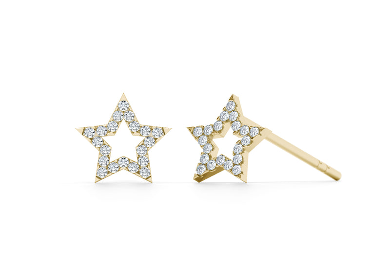 Earrings STAR - 14k Gold Lab Grown Earrings 0.40 carat D/VS